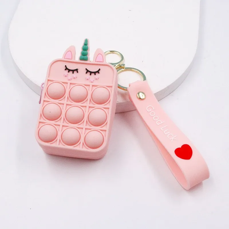 New Popit Mini Money Wallet Fingertip Toys Push Bubble Popite Pendant Bag Hot Sale Adult Decompression Toys Children Anti-Stress