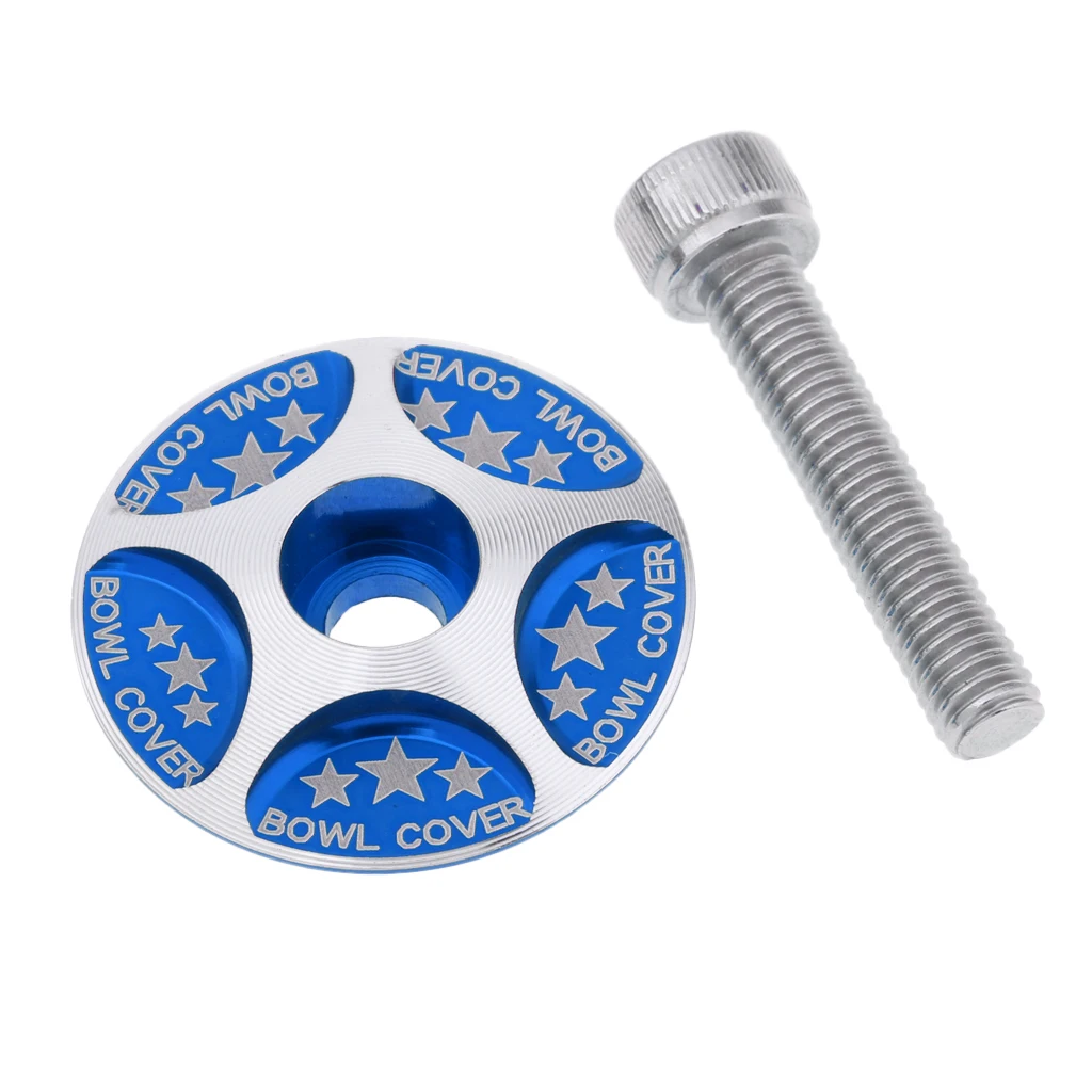 Stars Designer Headset Stem Cap Cover with M6 Bolt for 28.6mm Bike Bicycle Fork