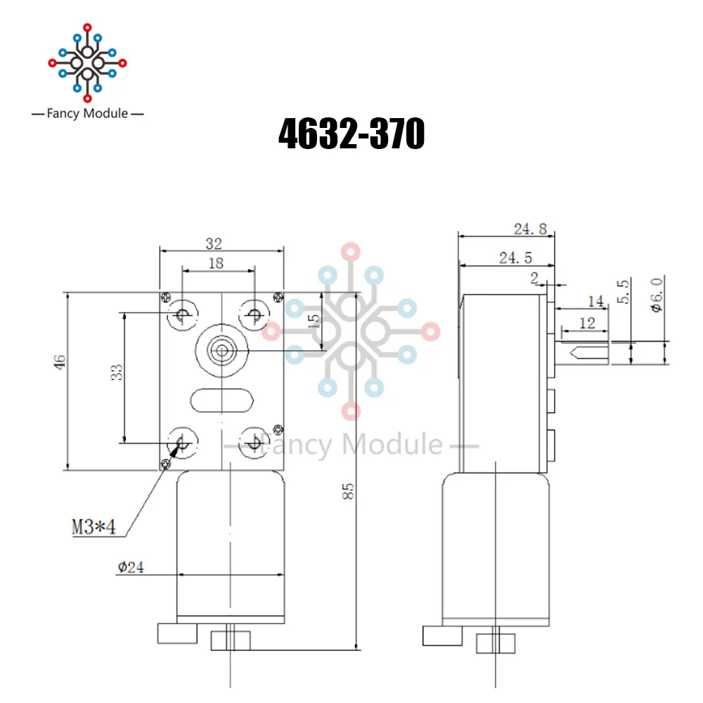 Diymore DC мотор-редуктор 12 в 100 об/мин 4632-370 червячный мотор-редуктор постоянного тока 6 мм Женский вал высокий крутящий момент турбинный редуктор
