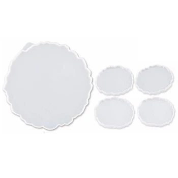 

Silicone Resin Molds, 1 Pcs Large Resin Tray Mold + 4 Pcs Coaster Molds, Tray Molds, Tray and Coaster Epoxy Molds Set