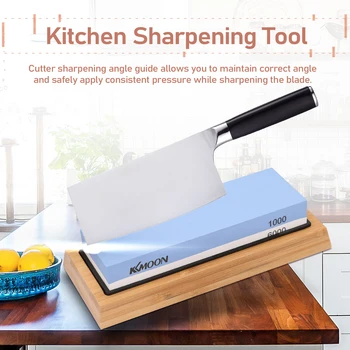 

1000#/6000# Grit Premium Whetstone Cut Sharpening Stone Set Sharpener for All Blade Non Slip Base Cutter Sharpener