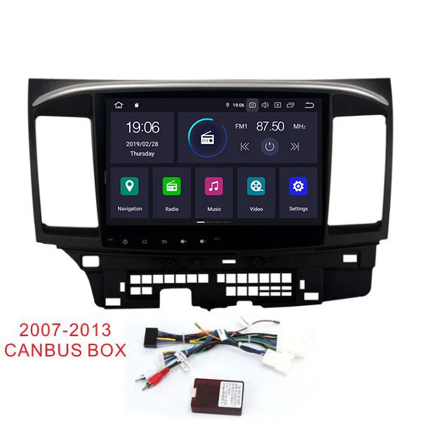 Автомобильный 2 din android gps для Mitsubishi Lancer Авторадио Навигация головное устройство мультимедиа 4 Гб+ 32 Гб 64 бит PX Android 89,0 PX6 - Цвет: with 07-13 canbus