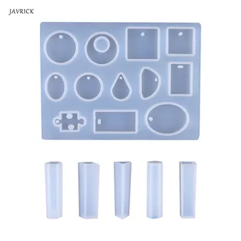 

DIY Clay Epoxy Resin Mold Pendant Molds Set Silicone Rectangle Stone Cabochon Mould Jewelry Making Craft