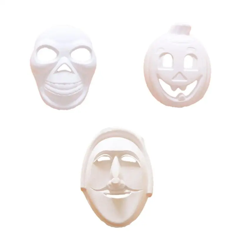 

WINOMO 3pcs DIY Hallowee Mask Handmade Painting White Mask Pumpkin Skull Witch Mask Costume Party Mask For Kids Children