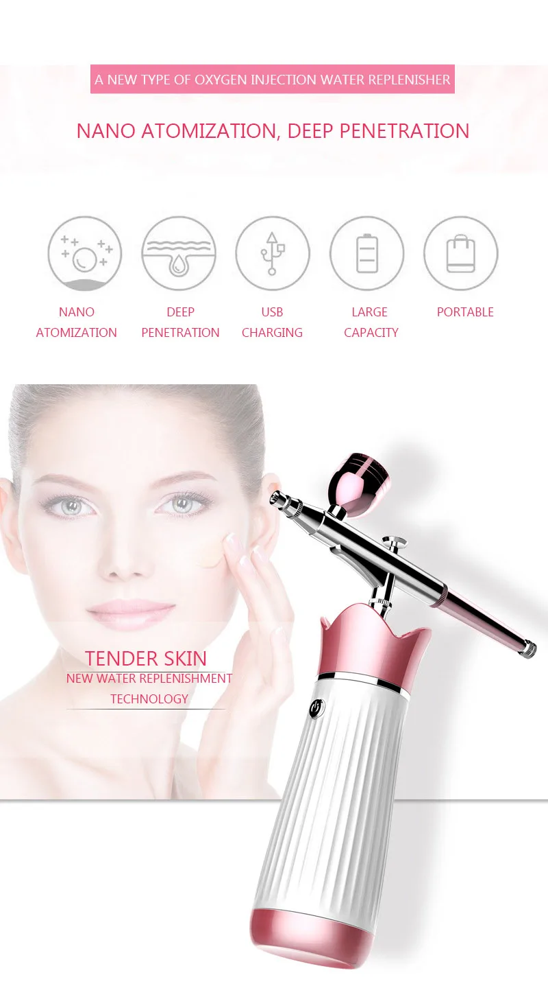 Nano Spray Mouisture Skin Care Tools High Pressure Steam Humidifier Deep Moisturizing Pure Oxygen Supply Soothing Machine USB