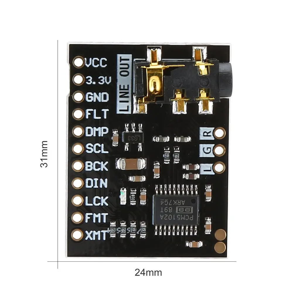 PCM5102 ЦАП звуковая плата декодер DAC pHAT 3,5 мм стерео джек 24 бит цифровой PLL аудио модуль ЦАП A/D конвертер