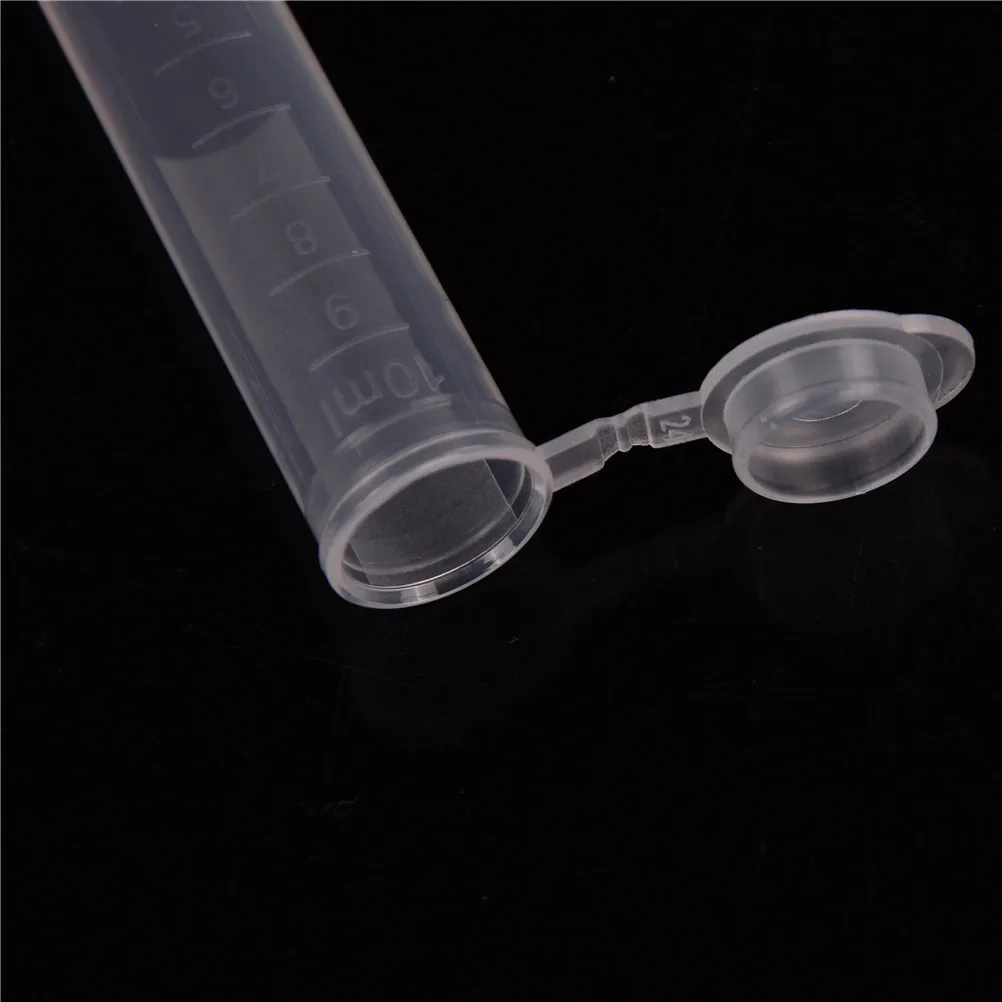 20pcs 10ml Sample Test Tube Specimen Tube Lab Supplies Clear Micro Plastic Centrifuge Vial Snap Cap Container For Laboratory images - 6