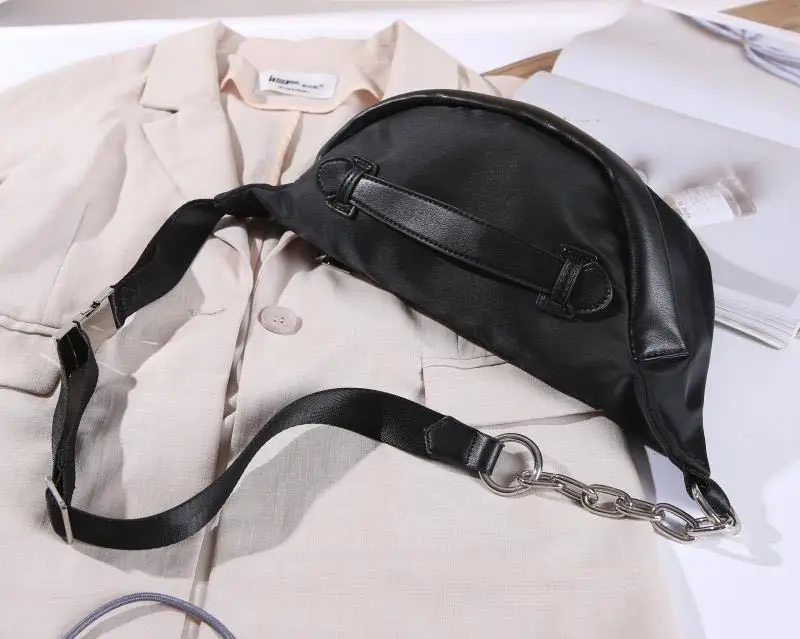 Women Eye Diamonds Nylon Fanny Pack Bag Female 2020 Fashion Big Capacity Artificial Leather Black Chest Bum Belt Bags Pouch Bag Women Eye Diamonds Nylon Fanny Pack Bag Female 2020 Fashion Big Capacity Artificial Leather Black Chest Bum Belt Bags Pouch Bag