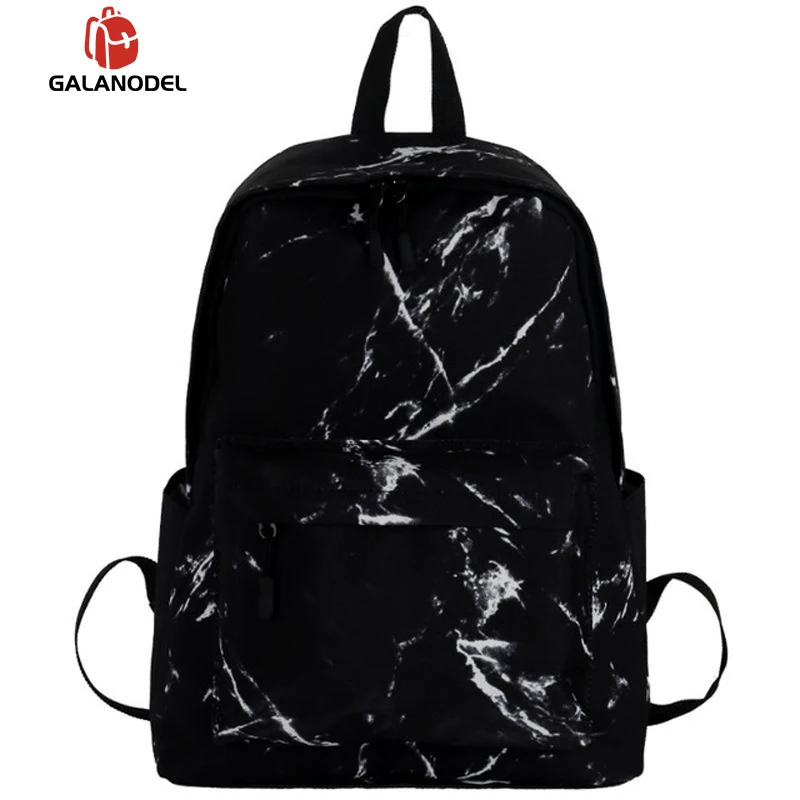 

GALANODEL Women Canvas Backpack for Teenagers Girls Large Capacity Bags Marbling Backpacks Female Rucksack School Bag Mochila
