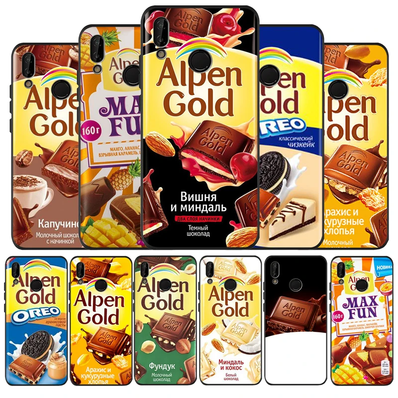 Черный чехол из ТПУ для Huawei P30 lite Nova 4E P9 P9lite P10 P20 P20Pro P20lite P30Pro P smart alenka bar wonka chocolate |