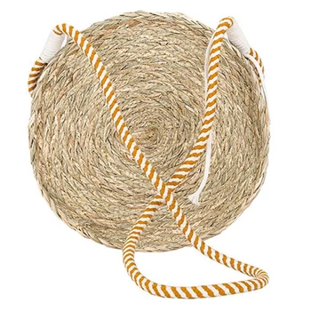 

Woven Straw Round Tote Retro Ladies Shoulder Bag Bohemian Summer Beach Messenger Bag