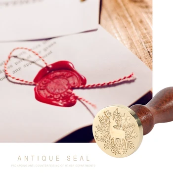 

Retro Wax Seal Antique Sealing Wax Stamp Wood Handle for Wedding Invitation Gift Handcrafts Wedding Invitations Metal Decorate
