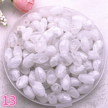 

New 30pcs 13x8x7mm Imitation Stone Beads Oval Shape Acrylic Beads for Jewelry Making DIY #13