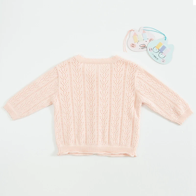 Осенне-весенние свитера для маленьких девочек Солнцезащитная верхняя одежда для новорожденных и маленьких девочек милые мягкие милые хлопковые свитера для девочек от 0 до 24 месяцев