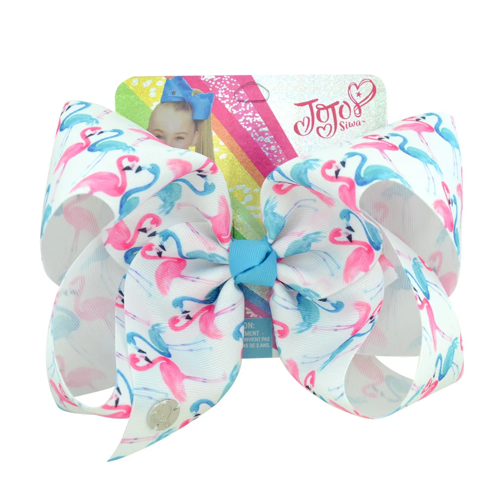 1 шт. 8 дюймов JoJo Луки Jojo Siwa Русалка единорог Радуга печатных лук для девочек ручной работы бутик JoJo клип аксессуары для волос 051 - Цвет: 19