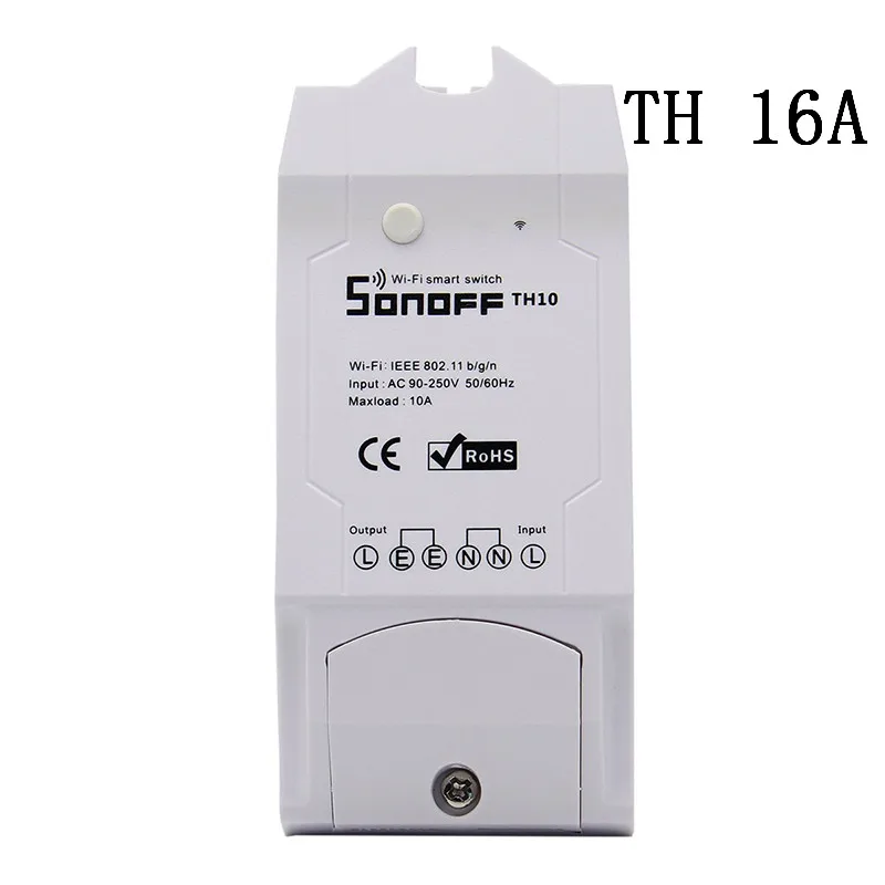 SONOFF TH16 ITEAD Sonoff TH10/16 wifi переключатель SI7021 DS18B20 датчик температуры и влажности wifi Пульт дистанционного управления для Модуль Автоматизации умного дома - Комплект: SONOFF TH16