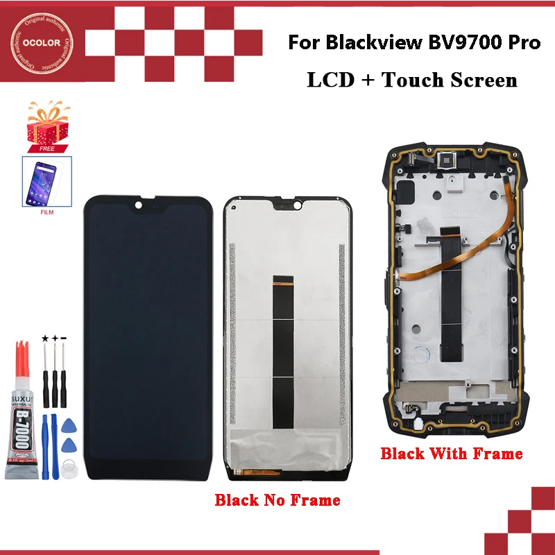 Цветной для Blackview Bv9700 Pro ЖК-дисплей и сенсорный экран с рамкой в сборе +