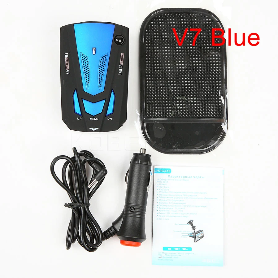 Kebidumei английский/русский вещательный Регулируемый автомобильный радар-детектор мобильный Спидометр V9/V7 эфирные аксессуары - Название цвета: Blue