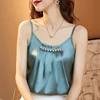 Beading Camisoles for Women Summer Tops Satin Camis Top Sleeveless Sexy Strap Halter Womens 3