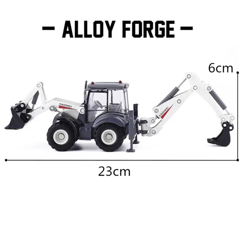 

Alloy Diecast Excavator 1:50 4 Wheel Shovel Loader Two-way Forklift Bulldozer