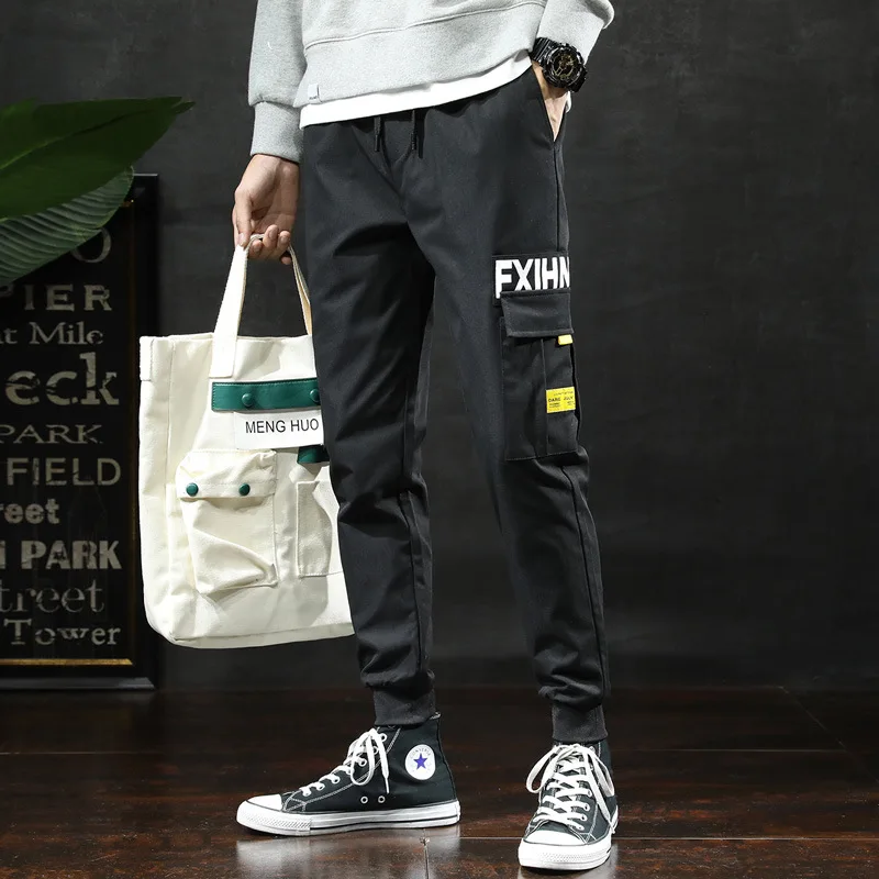 

D12 [Goods Foot] Bib Overall Men's Beam Leg Fall And Winter Clothes Fashion Casual Pants Autumn Handsome Pants Men's Korean-styl