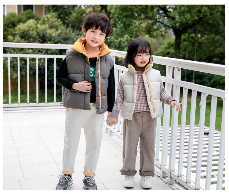 2019 Autumn winter children vests coats 2-8 year warm waistcoats for boys & girls color red yellow little child vests unisex