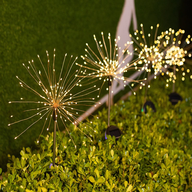 LED Solar Fireworks Lights 90/150 LEDs Waterproof Solar String Light  Lawn Garden Christmas Fairy Lights Holiday Decoration