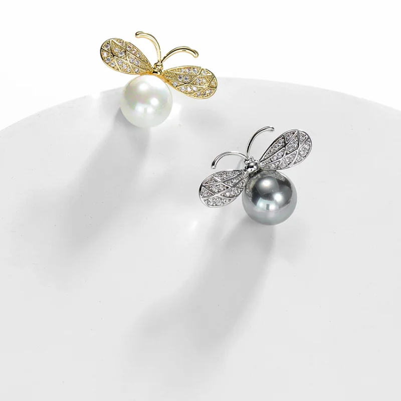 Cute Small Bee Brooch For Women Pearl Bees Broche Pin Gift Brooches
