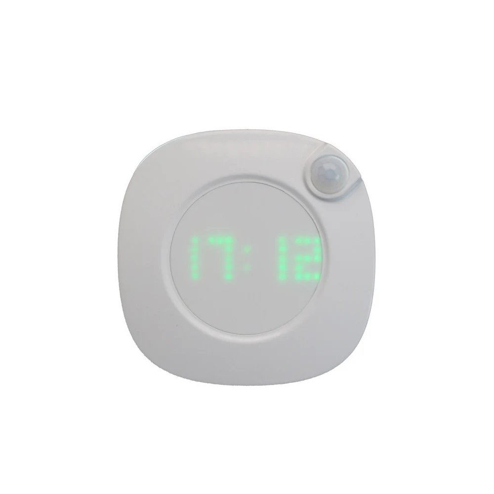 Motion Sensor Night Light With Clock Battery Power PIR Sensor Adjustable Brightness Magnet Night Lamp Two Lighting Color - Испускаемый цвет: timer and battery