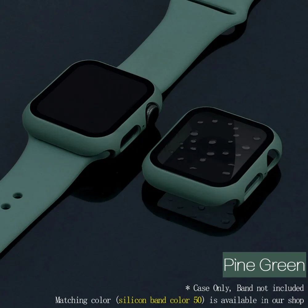 Mling полное покрытие для Apple Watch series 5 4 3 2 матовый пластиковый бампер жесткая рамка Чехол со стеклянной пленкой для iWatch защита экрана
