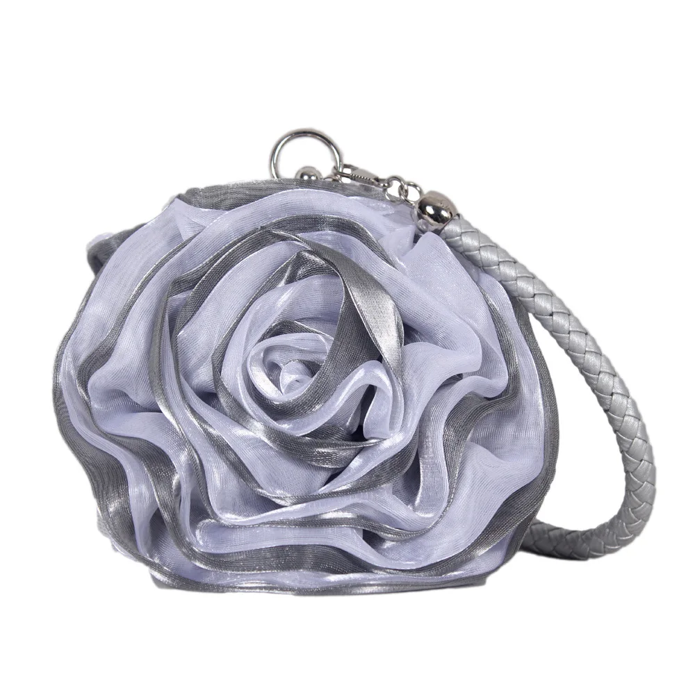 

Red Rose hua duo bao Silk Bride hun bao Banquet Bag New Style mini nv hai Handbag