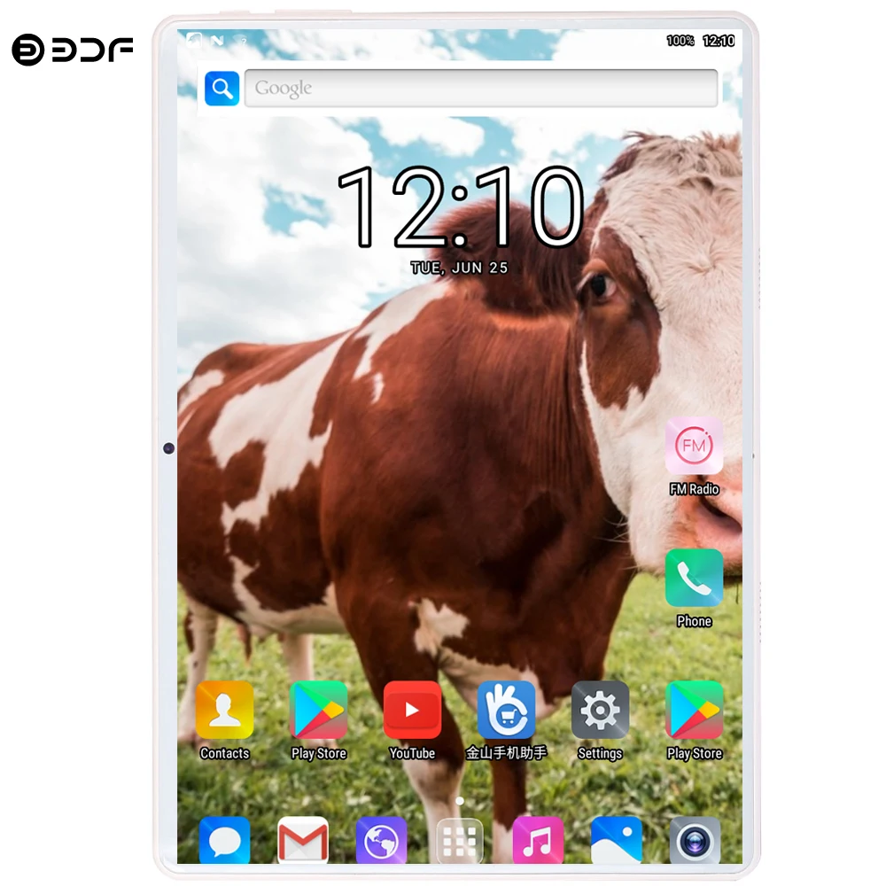 BDF 10 дюймов Android 9,0 планшетный ПК две sim-карты 4G Телефонный звонок планшет десять ядер 8 ГБ/128 Гб WiFi Bluetooth 10,1 МП Android планшет