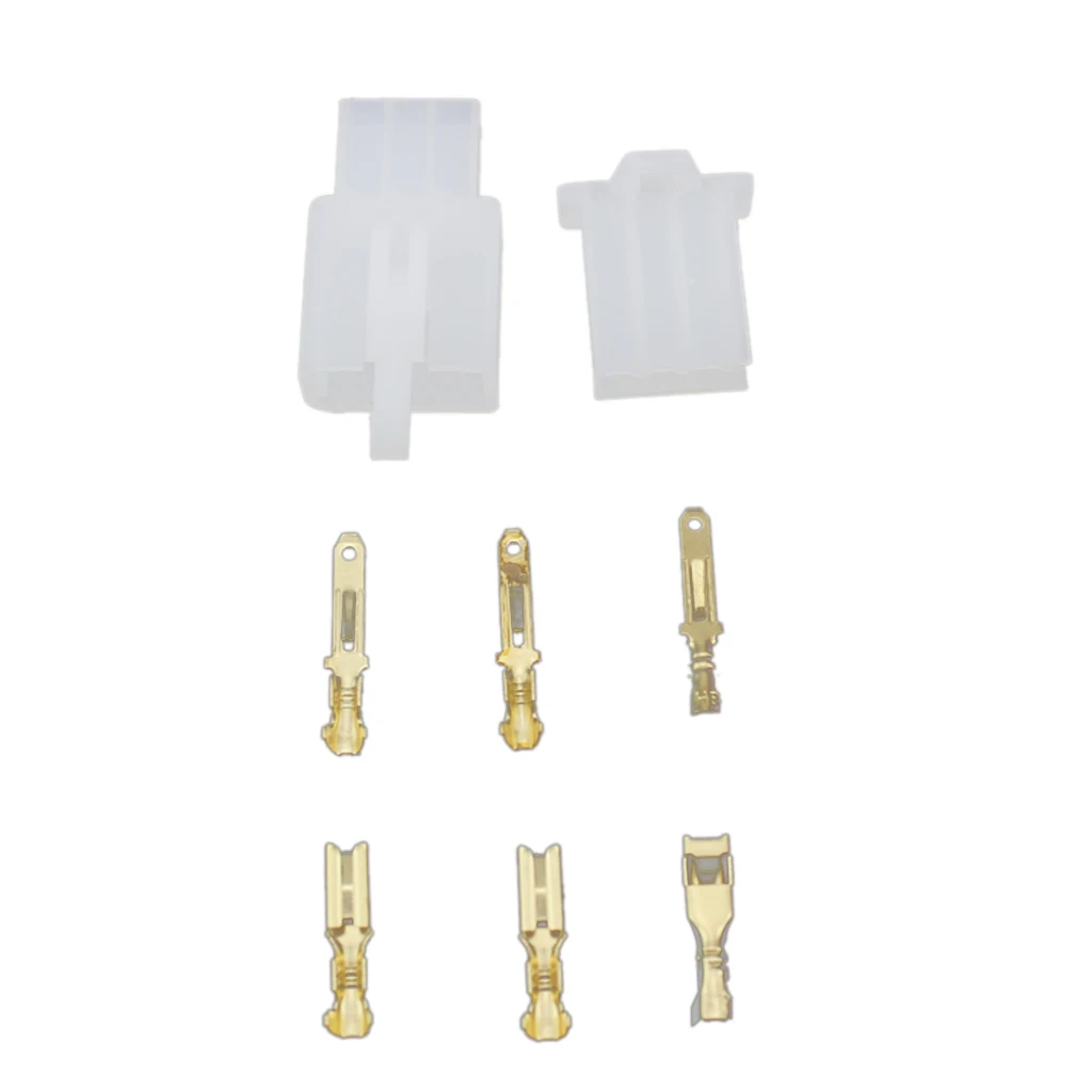 3Pin 3-way Car Plug Terminals Connector Male + Female 2.8mm Pitch Set Yellow