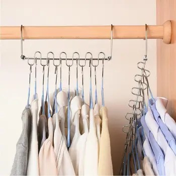 

12/6 Holes Clothes Hanger Multi-function Drying Rack Magic Hangers Folding Storage Hanger for Pants Clothes Wardrobe Organizer
