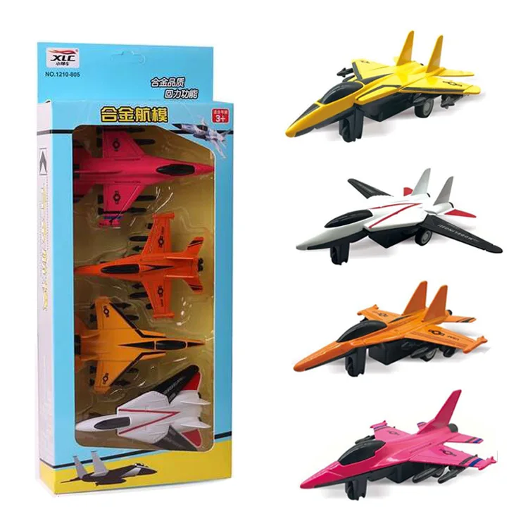 4 шт./компл. модель самолета из сплава детские игрушки модель самолета Дети боец тяните назад самолет рождественские подарки