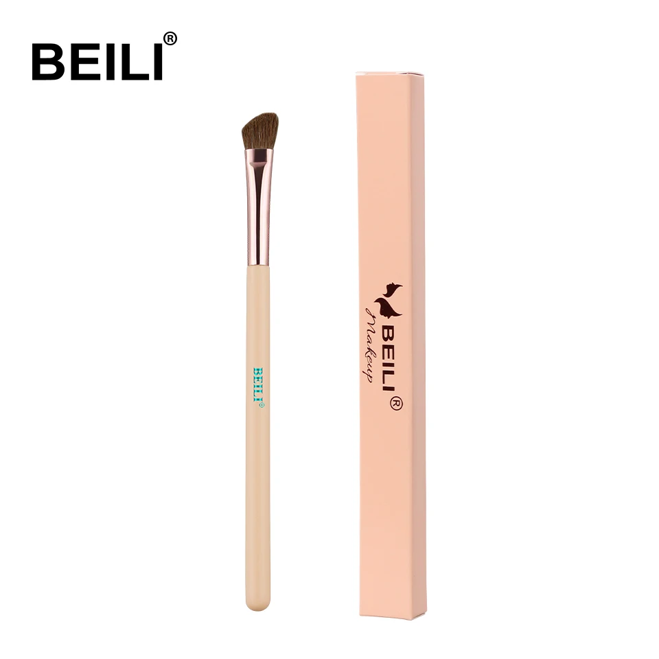 FE35-Eye contour BEILI розовая кисть для пудры из козьего волоса, кисть для теней, кисти для макияжа, складывающаяся кисть для растушевки, короткие тени, одноцветные кисти для макияжа глаз, кисть для бровей - Handle Color: FE35-Eye contour