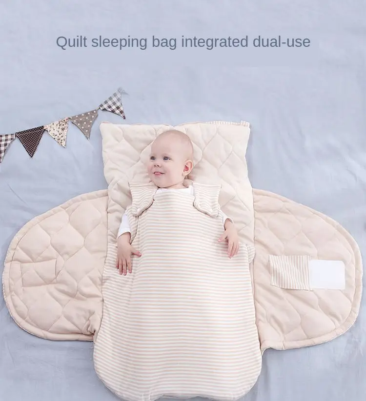 

Baby Quilt Sleeping Bag Autumn and Winter Thickening Newborn Baby Newborn Out Supplies Anti-kick Blanket Blanket