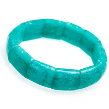 

Natural Green Amazonite Gemstone Rectangle Bead Stretch Bracelet Bangles Jewelry Amazonite Women Accessories Gift AAAAA