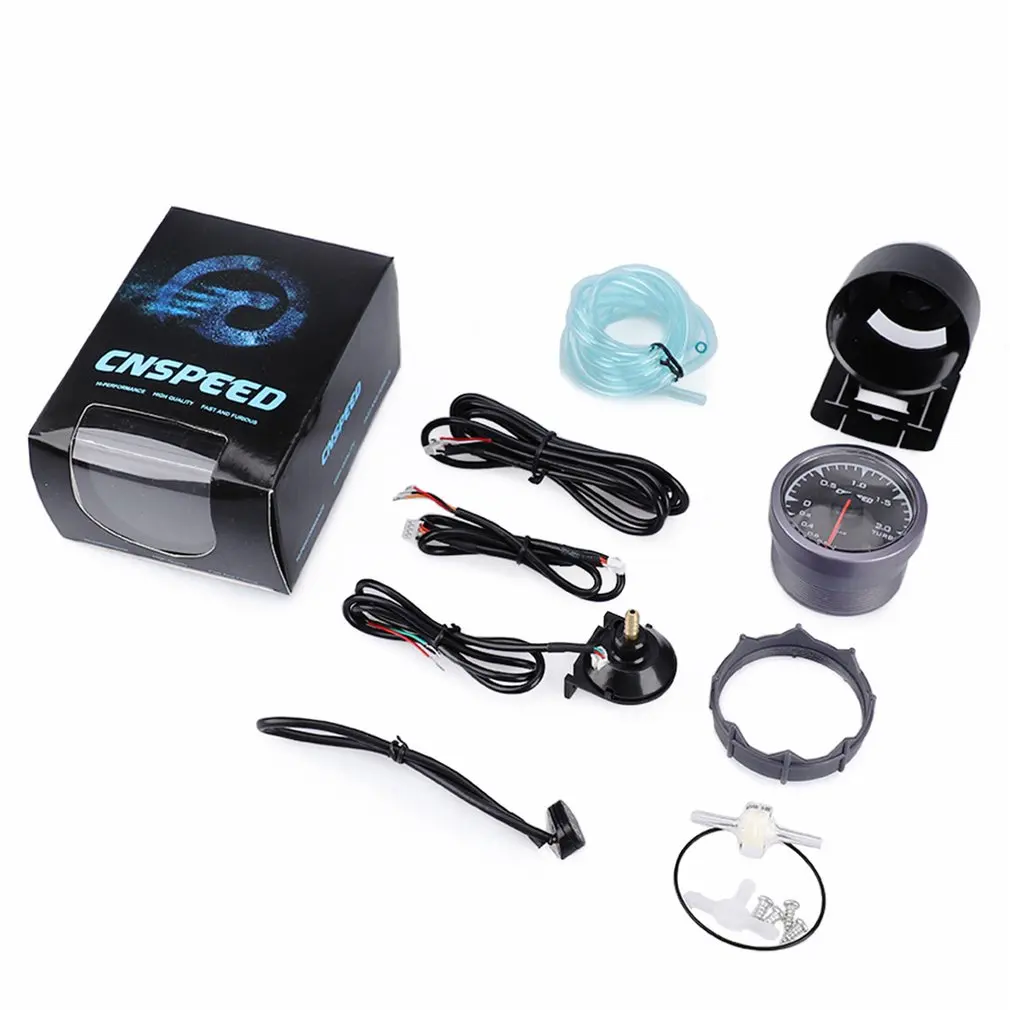

CNSPEED 2.5"/60mm 7 Colors Backlight Pointer Car Turbo Boost Gauge Bar PSI Supercharged Instrument Car Gauge