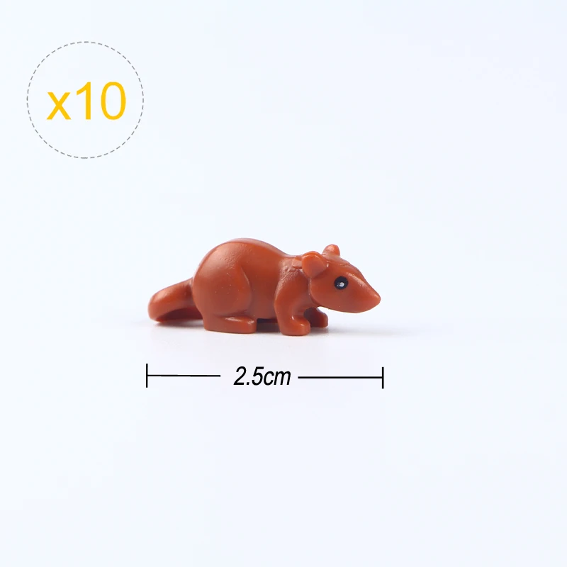 10Pcs/lLot Owls Cat Snake Chick Dog Rat Animal Farm Series Montessori Teaching Aids Building Blocks Kids Gifts Toys For Children