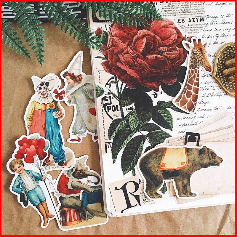 Цирковой клоун винтажный персональный альбом для стикеров Скрапбукинг материал Персонализированная наклейка счастливый планировщик мусорный журнал