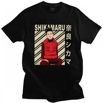 

Anime Shikamaru Nara T-shirt Homme Cotton Japan Manga Naruto Tee Shirt Short Sleeved Printed Tshirt Merch Clothing