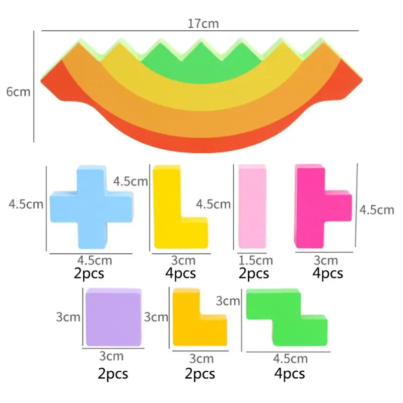 Детская деревянная головоломка Tangram, головоломка, радуга, баланс, головоломка, тетрис, игра, интеллектуальная развивающая, детские игрушки, детский подарок