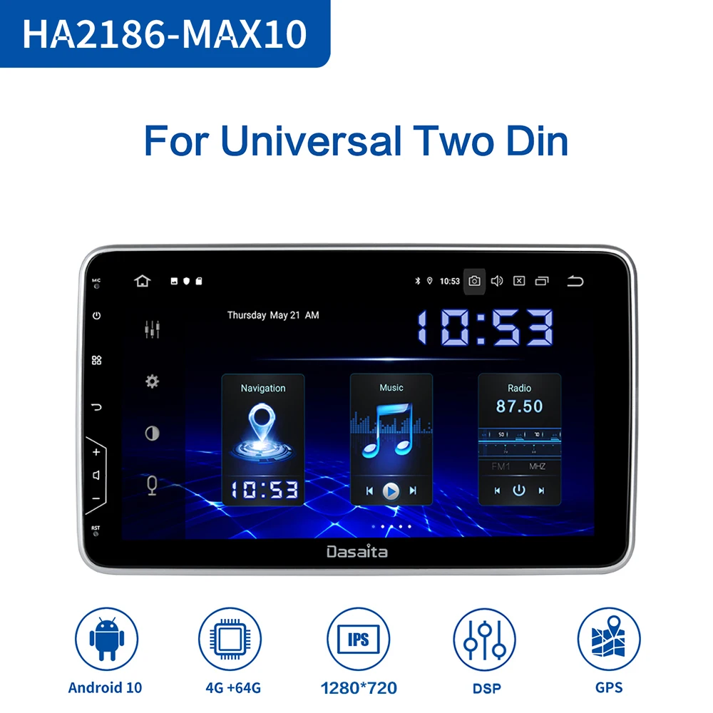 Автомагнитола 2 Din 10 дюйма IPS Android GPS-навигация 1280*720 | Автомобили и мотоциклы