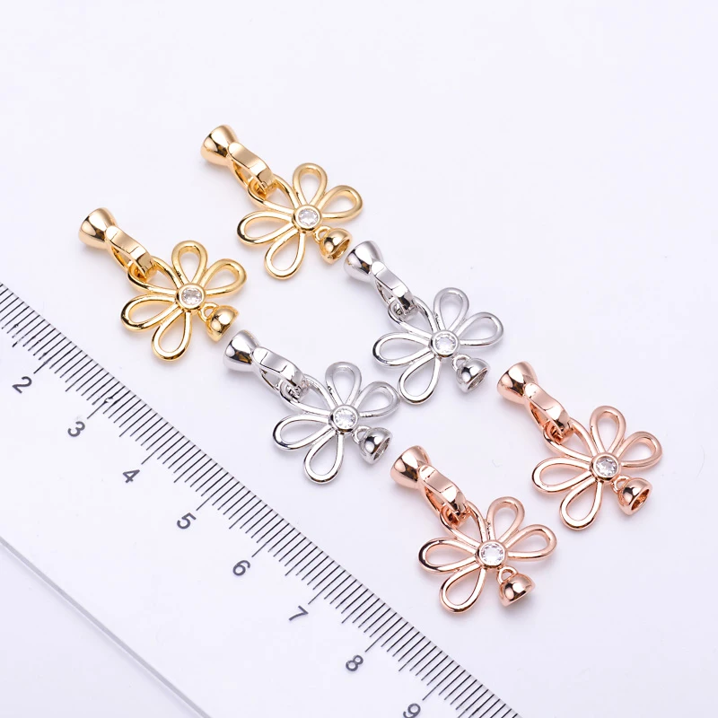 10pcs Clasps For Jewelry Making Fastening Accessories 925 silver plating Cubic Zirconia Clasps For DIY Necklace Bracelet Clasp