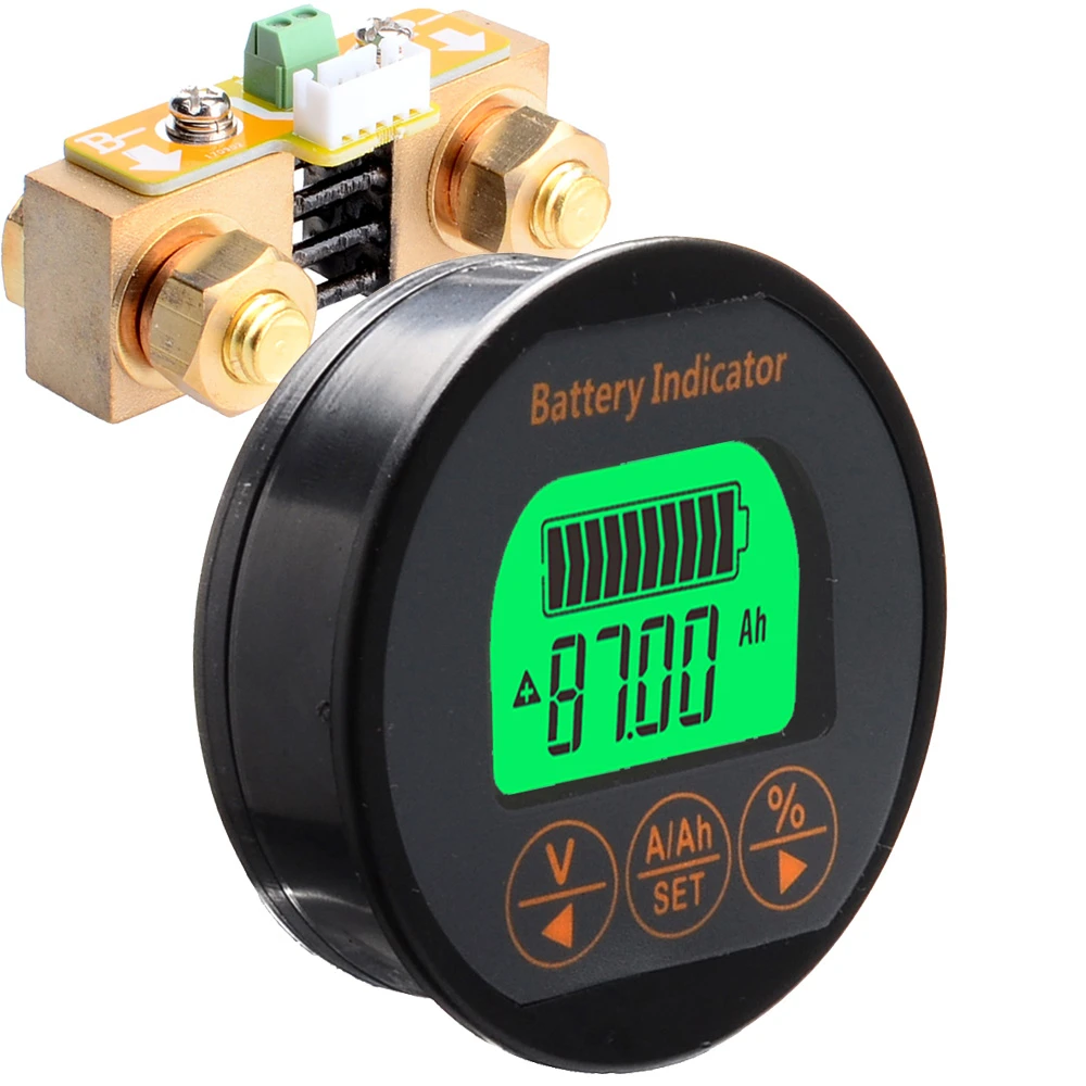 Voltmetro dell'amperometro dell'indicatore di capacità della batteria DC8-80V 50A 100A 350A TR16 per le batterie al litio dello li-ione - immagine 3
