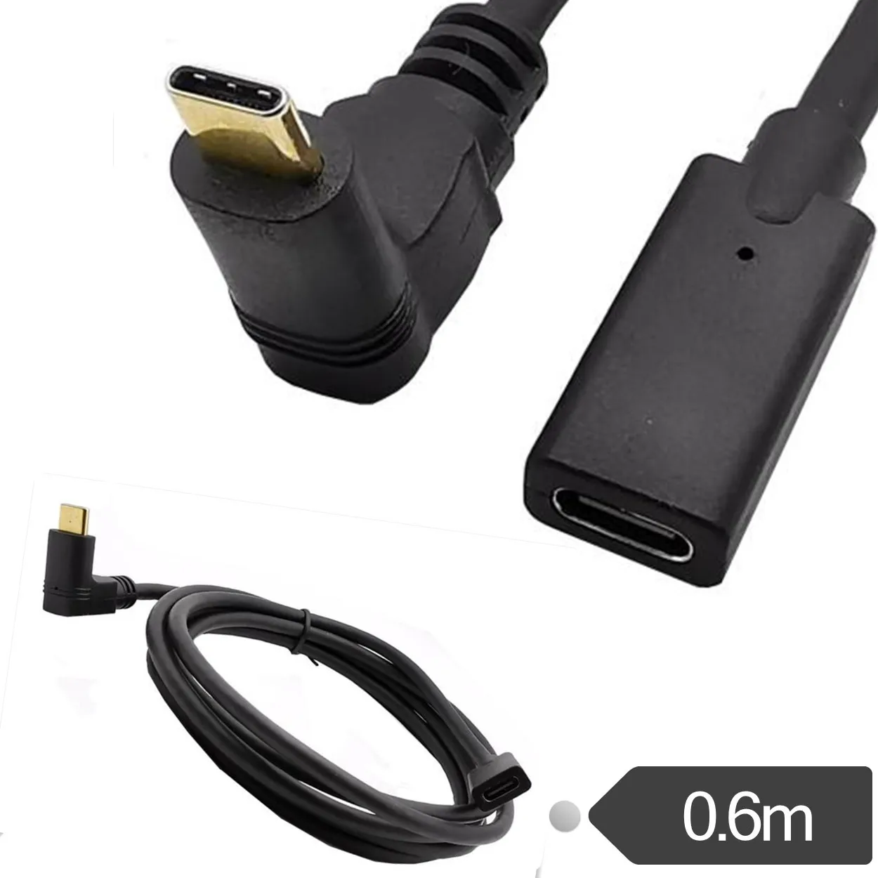 Позолоченный USB type-C кабель-удлинитель для мужчин и женщин USB C кабель-удлинитель USB 3,1 type C для быстрой зарядки и синхронизации данных