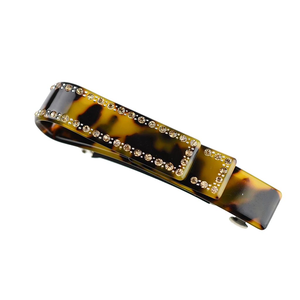 Cellulose Acetate Hair Barrette Spring Clamp Women Hairwear Leopard Pattern