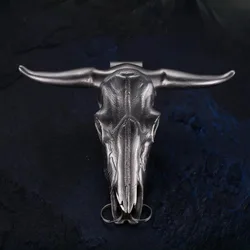 EDC – tête de taureau en acier inoxydable, outil de coupe de poche multifonction, collier pendentif, brise vitre de défense 