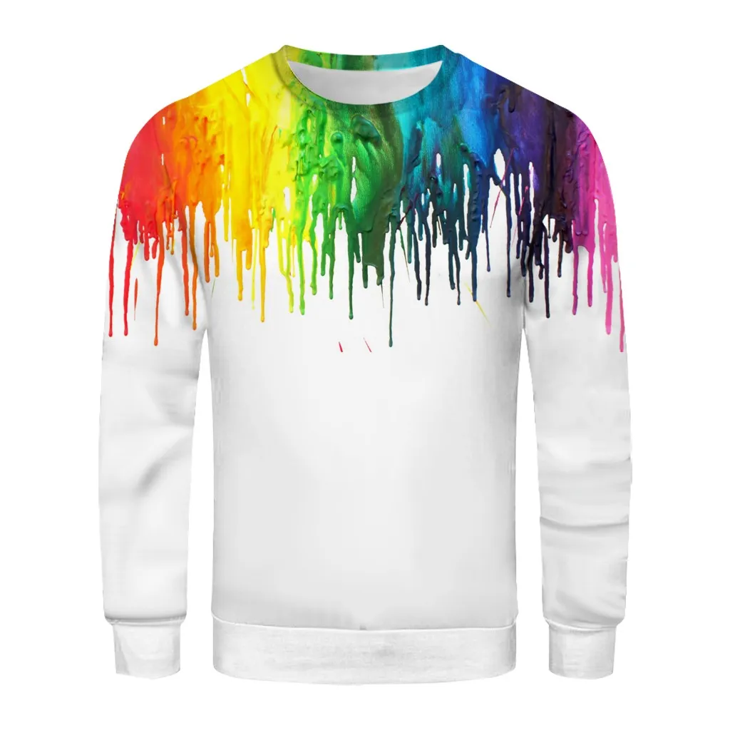 Tide Nieuwe Mannen Mode футболка Met 3D Afdrukken En Lange Mouwen Trui блуза Ropa De Otono Fashion